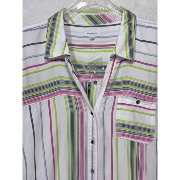 Westbound Woman 3X Short Sleeve Button Up Blouse NWT - Picture 2 of 13
